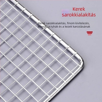 Rozsdamentes acél grillháló halakhoz és zöldségekhez, grillszerszámok készlete fogóval
