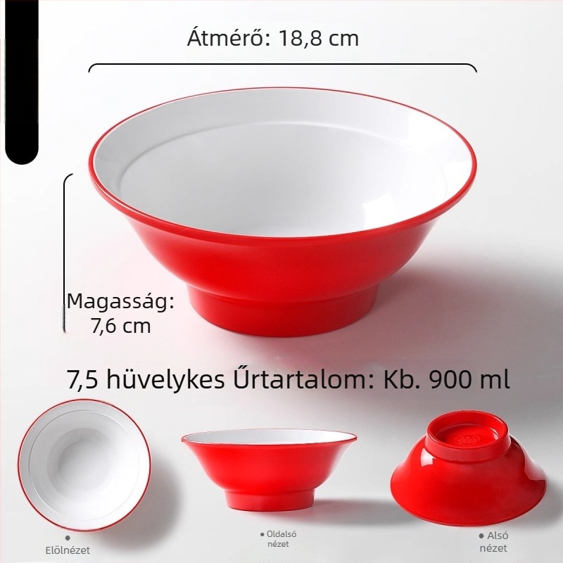 Nordic stílusú melamin tál tésztákhoz, kereskedelmi minőségű, vastag falú leveses tál