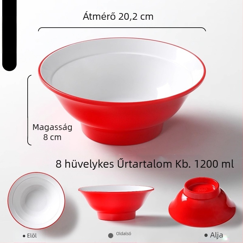 Nordic stílusú melamin tál tésztákhoz, kereskedelmi minőségű, vastag falú leveses tál