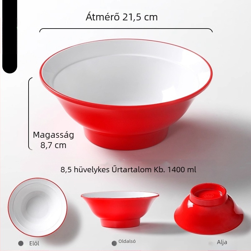 Nordic stílusú melamin tál tésztákhoz, kereskedelmi minőségű, vastag falú leveses tál