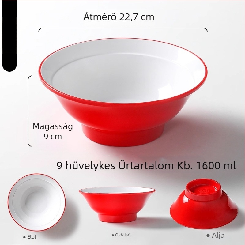 Nordic stílusú melamin tál tésztákhoz, kereskedelmi minőségű, vastag falú leveses tál