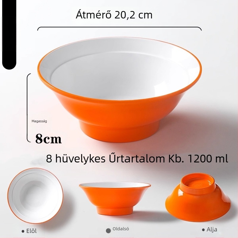 Nordic stílusú melamin tál tésztákhoz, kereskedelmi minőségű, vastag falú leveses tál
