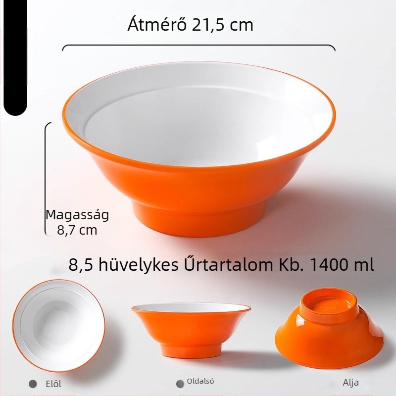 Nordic stílusú melamin tál tésztákhoz, kereskedelmi minőségű, vastag falú leveses tál