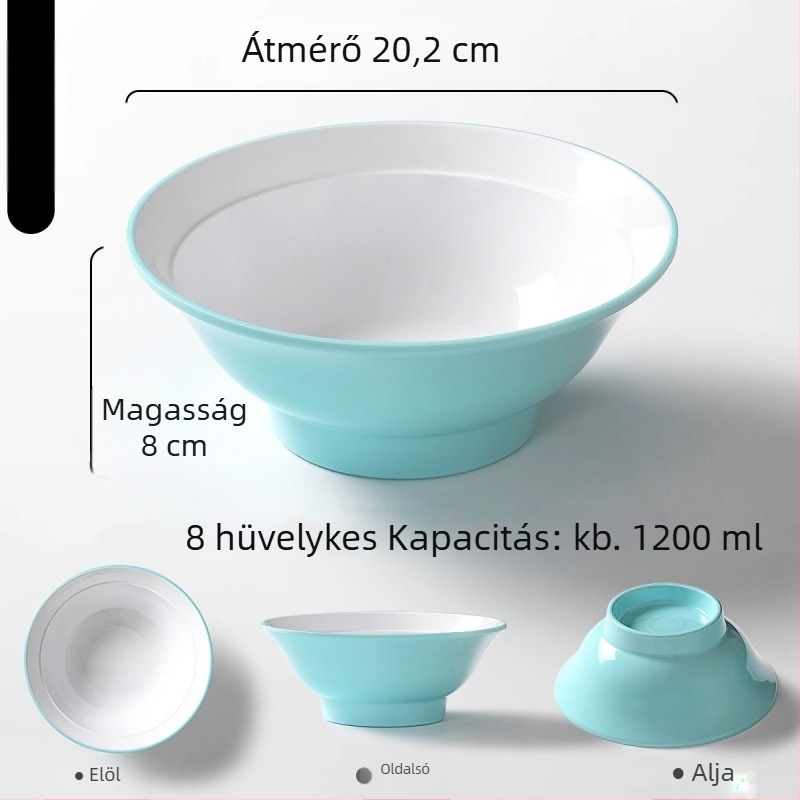 Nordic stílusú melamin tál tésztákhoz, kereskedelmi minőségű, vastag falú leveses tál