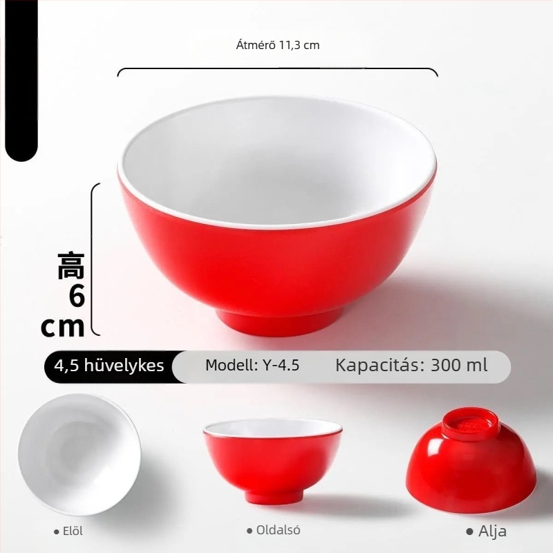 Nordic stílusú melamin tál tésztákhoz, kereskedelmi minőségű, vastag falú leveses tál