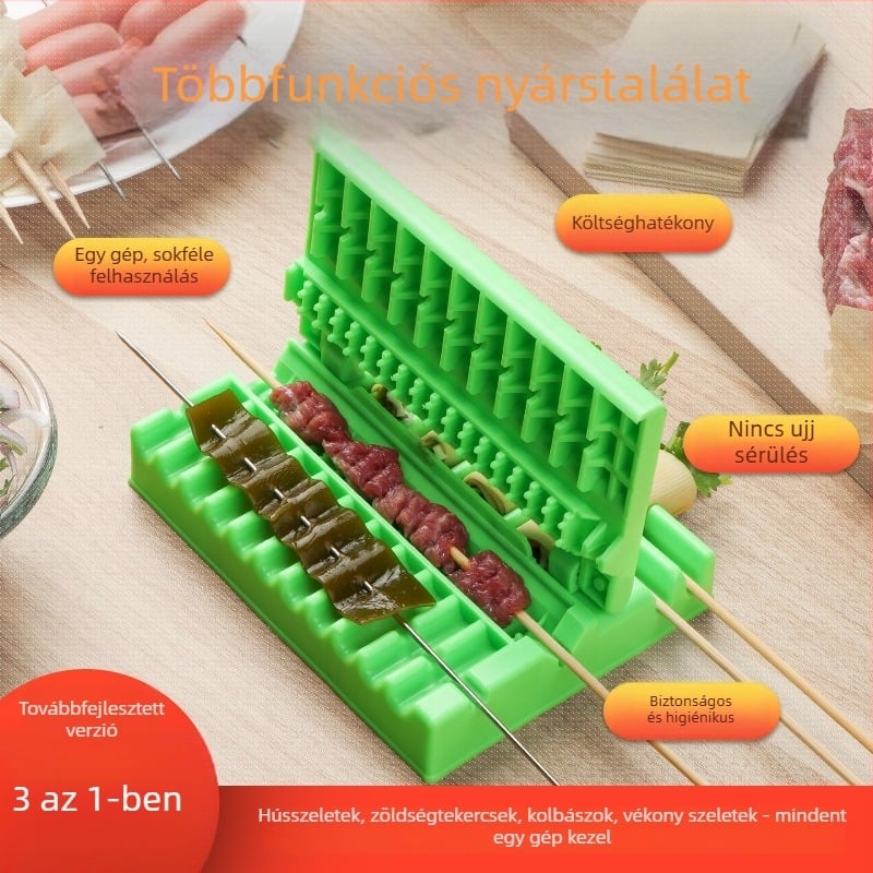 Otthoni barbecue hússzúró eszköz, multifunkcionális gyors hússzúrás készülék nagy nyársakhoz