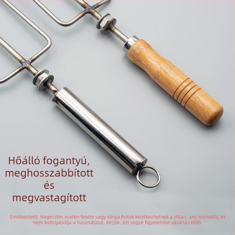 Rozsdamentes acél BBQ villa, háromágú, ideális bárányhoz és csirkéhez