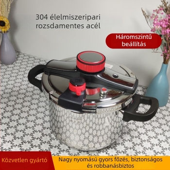 Három fokozatú forgó robbanásbiztos nyomásfőző edény, nagy kapacitású, 304 rozsdamentes acélból, háztartási használatra