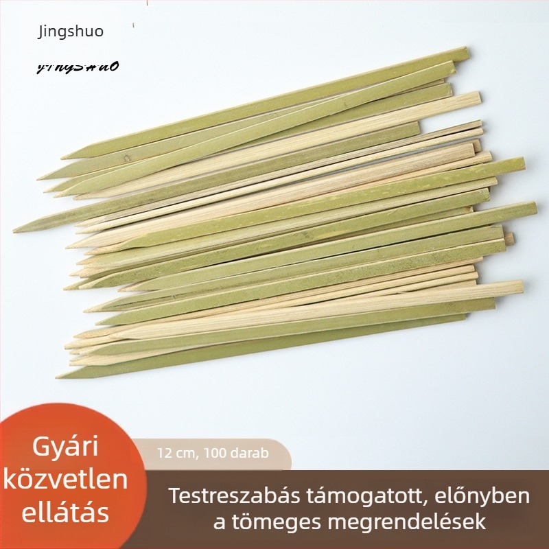 Egyszer használatos, élelmiszer-minőségű japán stílusú lapos bambusznyársak grillhez (hús és bárány)