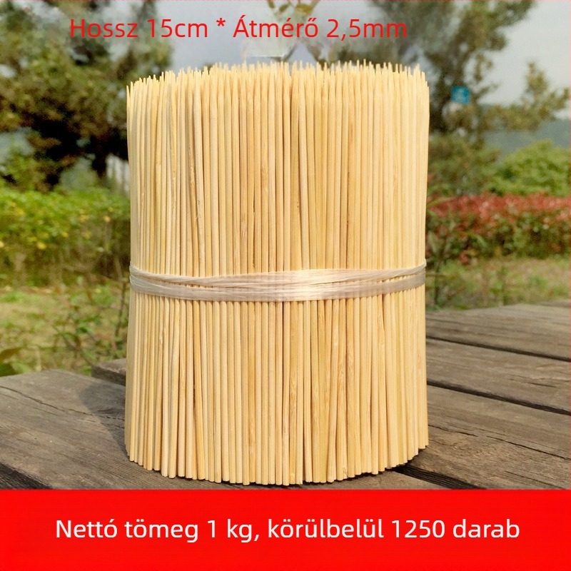 Grillbambusz nyársak, 30 cm, egyszer használatos hosszú nyársak kolbászra, hot dogra, csirkére és bárányra