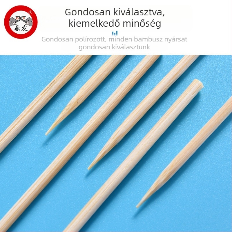 Egyszer használatos bambusz grillnyársak, 2,8 mm × 30 cm, faanyagú, báránynyársakhoz