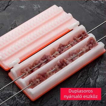 Új, kiváló minőségű asztali nyárs készítő eszköz grillhez, húsnyárs készülék, 20 darabos készlet