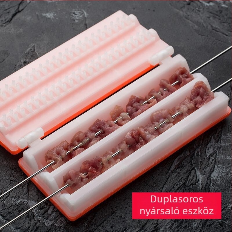 Új, kiváló minőségű asztali nyárs készítő eszköz grillhez, húsnyárs készülék, 20 darabos készlet