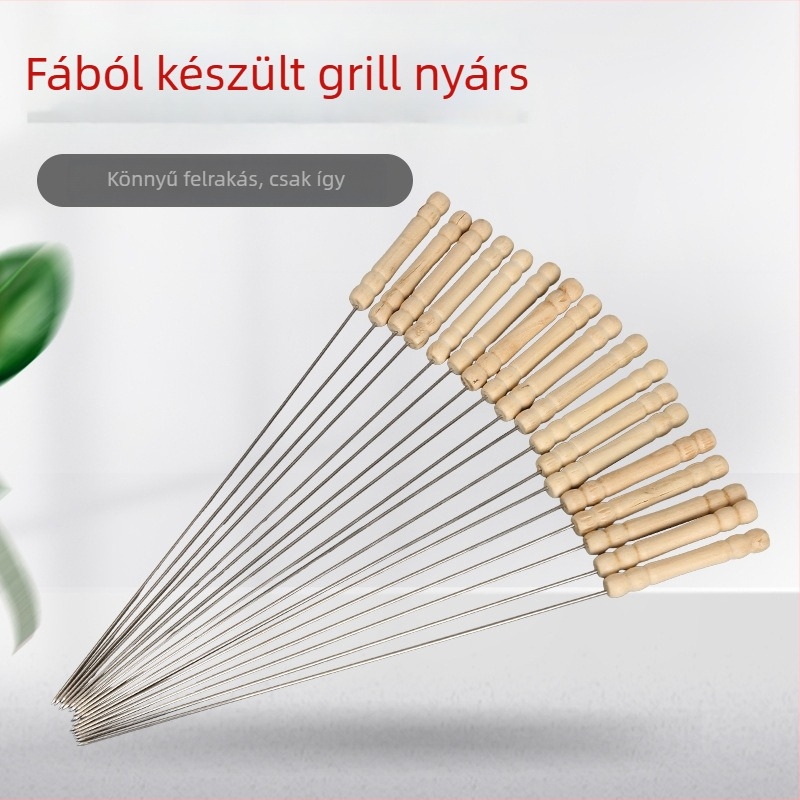 Fapálcás rozsdamentes acél grillnyársak – bárányhúshoz