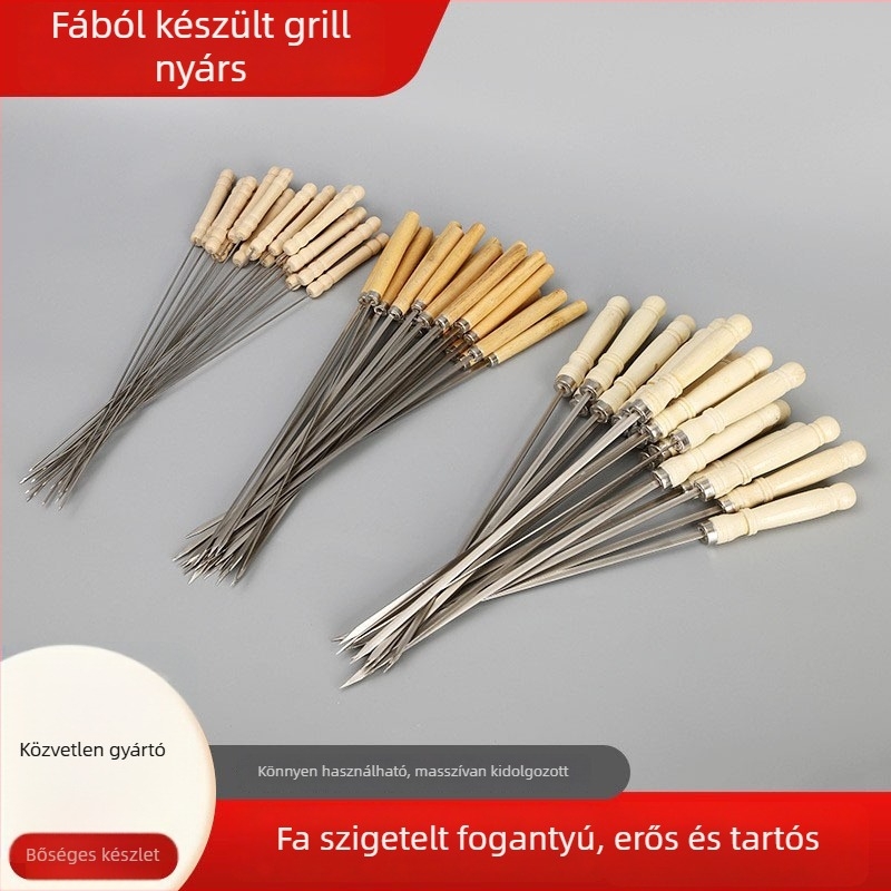 Fapálcás rozsdamentes acél grillnyársak – bárányhúshoz