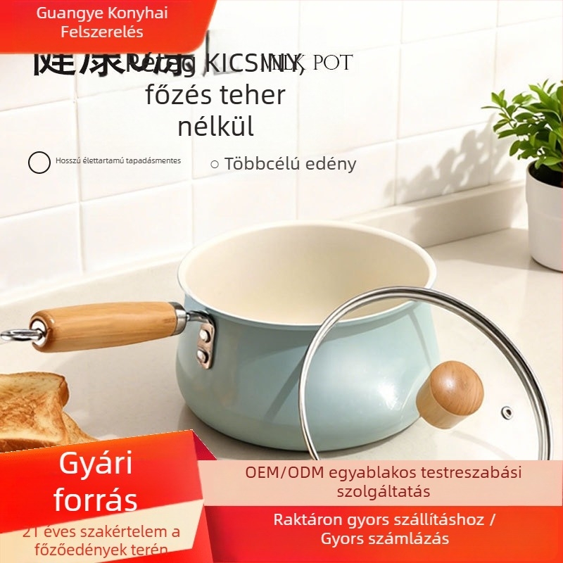 Kis kerámia baba etető fazék, tapadásmentes felülettel, levesekhez és tésztákhoz, nordic stílus, otthoni és éttermi használatra