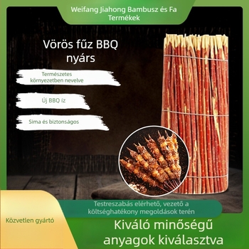 Piros nyárfaágakból készült grillnyársak – bárányhúshoz, egyszer használatos, 100 darabos csomag