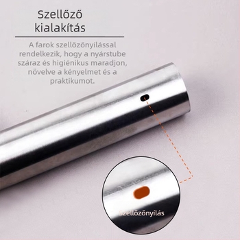 Új rozsdamentes acél grillnyársak tároló dobozzal és nagy tárolócsővel