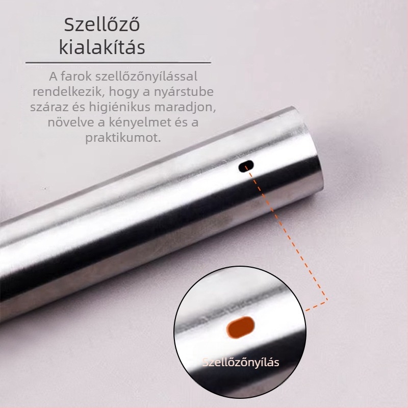 Új rozsdamentes acél grillnyársak tároló dobozzal és nagy tárolócsővel