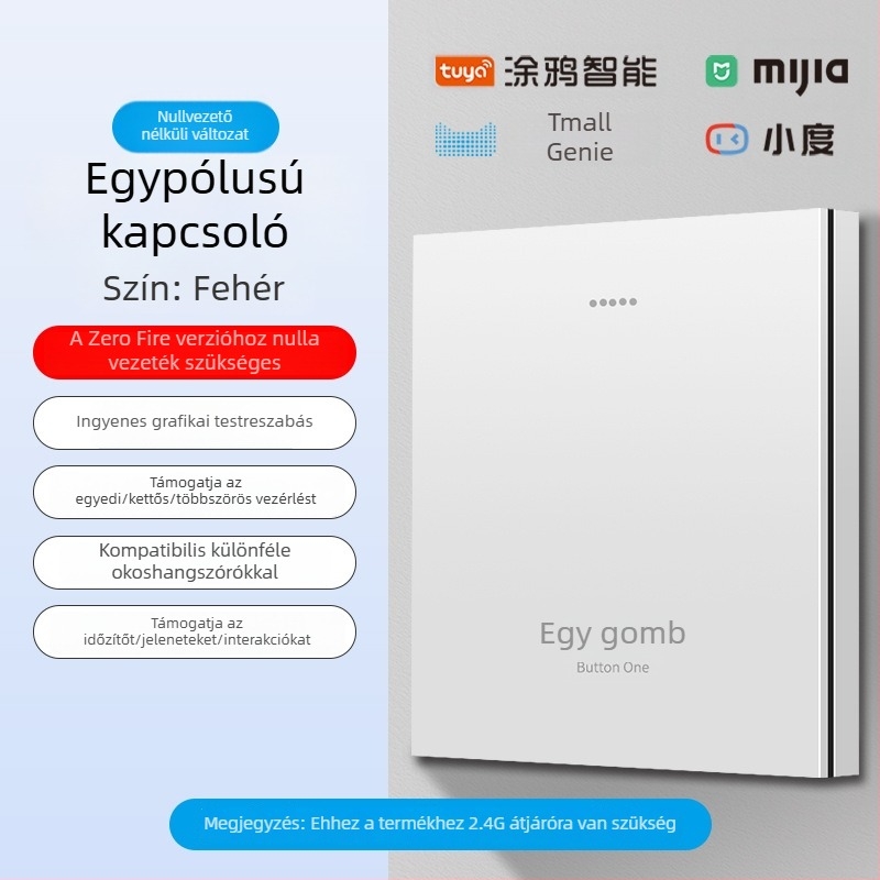 2.4G vezeték nélküli Bluetooth Mesh okos kapcsolópanel szállodák és vendégházak számára hangvezérléssel