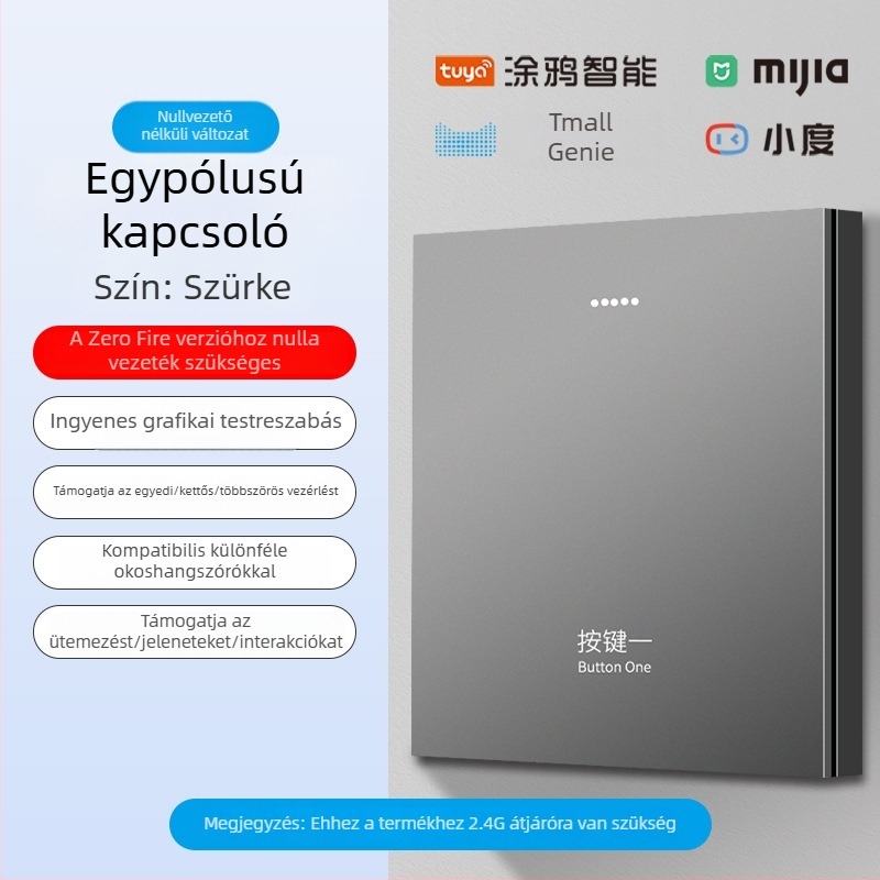 2.4G vezeték nélküli Bluetooth Mesh okos kapcsolópanel szállodák és vendégházak számára hangvezérléssel