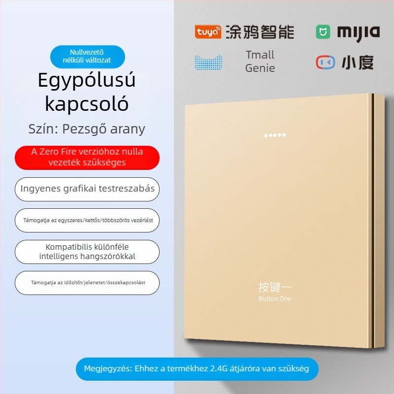 2.4G vezeték nélküli Bluetooth Mesh okos kapcsolópanel szállodák és vendégházak számára hangvezérléssel