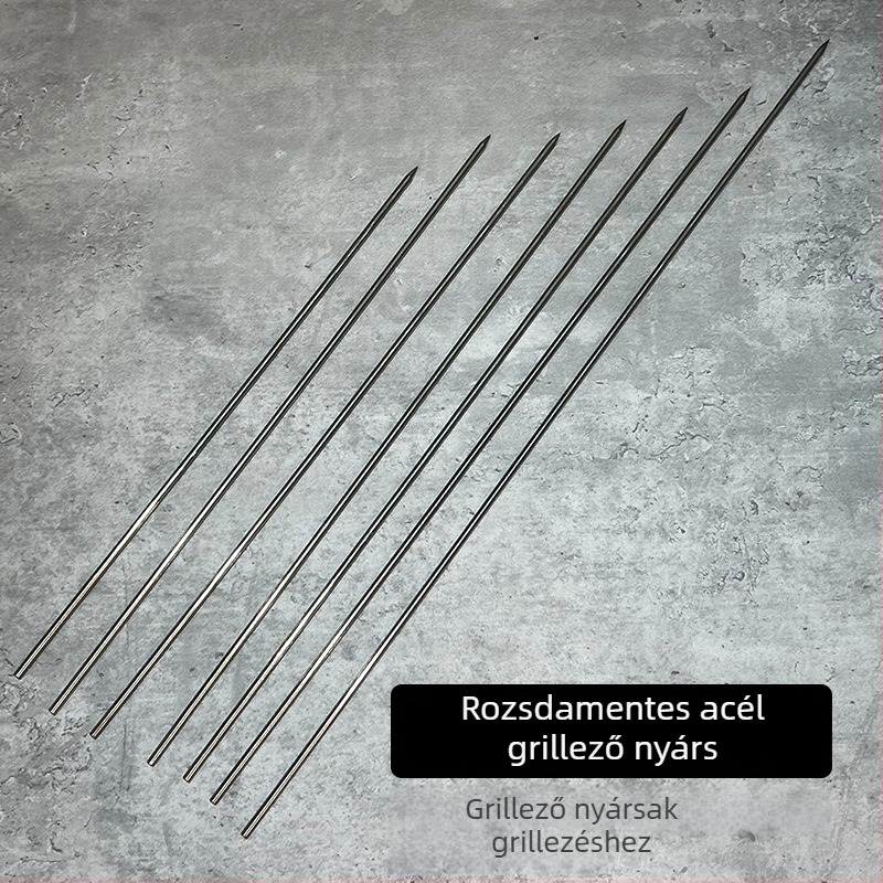 Rozsdamentes acélból készült 4 mm vastag nyársak grillhez – sertés, bárány és kacsa