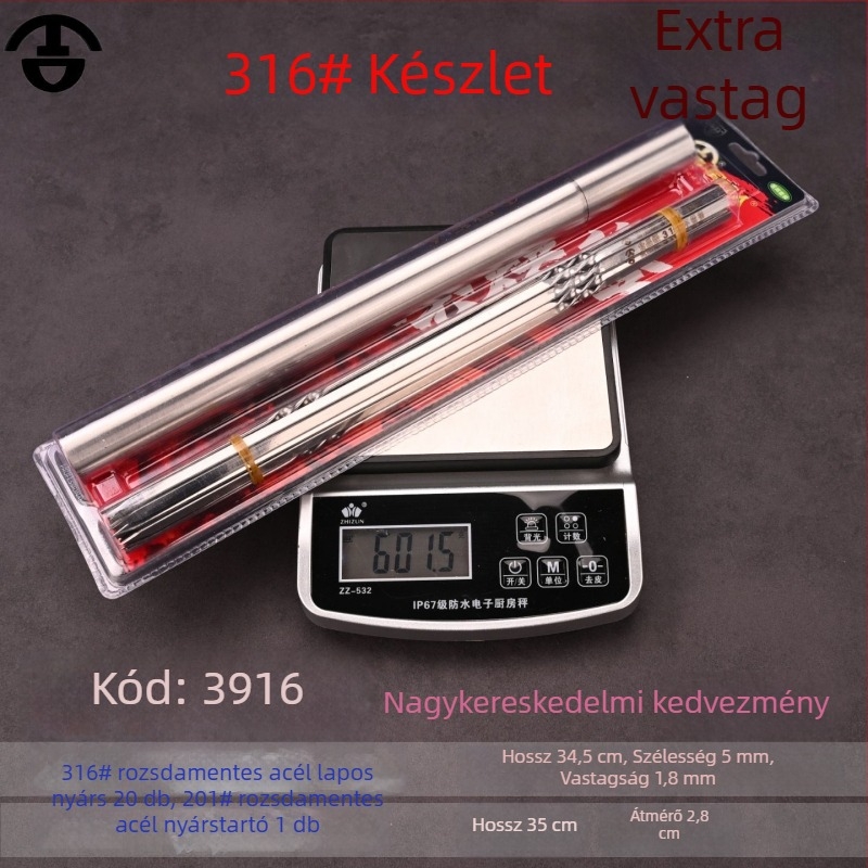 316 rozsdamentes acél BBQ nyársak szabadtéri kempingezéshez és otthoni használathoz, lapos nyársak húsnak, 35 cm hosszú