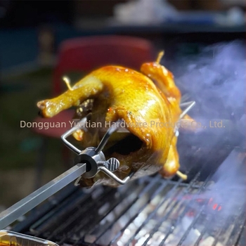 304 rozsdamentes acél grillvilla kültéri barbecue-hoz, elektromos kézi forgó rúddal kompatibilis, egész csirke sütő tartozék