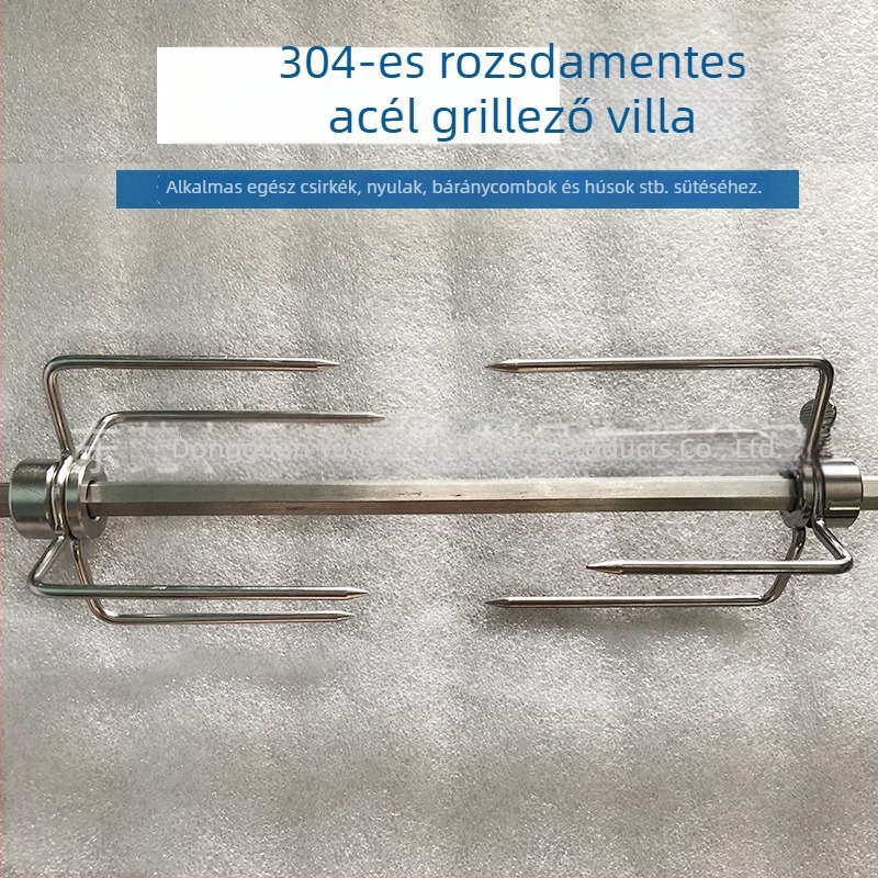 304 rozsdamentes acél grillvilla kültéri barbecue-hoz, elektromos kézi forgó rúddal kompatibilis, egész csirke sütő tartozék