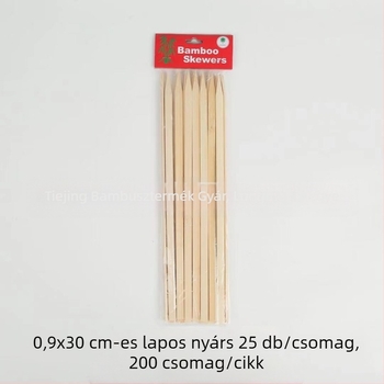 Egyszer használatos lapos bambusz nyárs grillhez, változó méretek, báránynyársakhoz