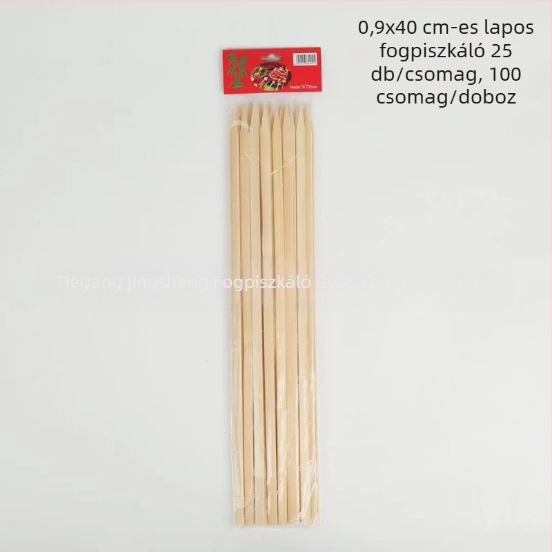 Egyszer használatos lapos bambusz nyárs grillhez, változó méretek, báránynyársakhoz