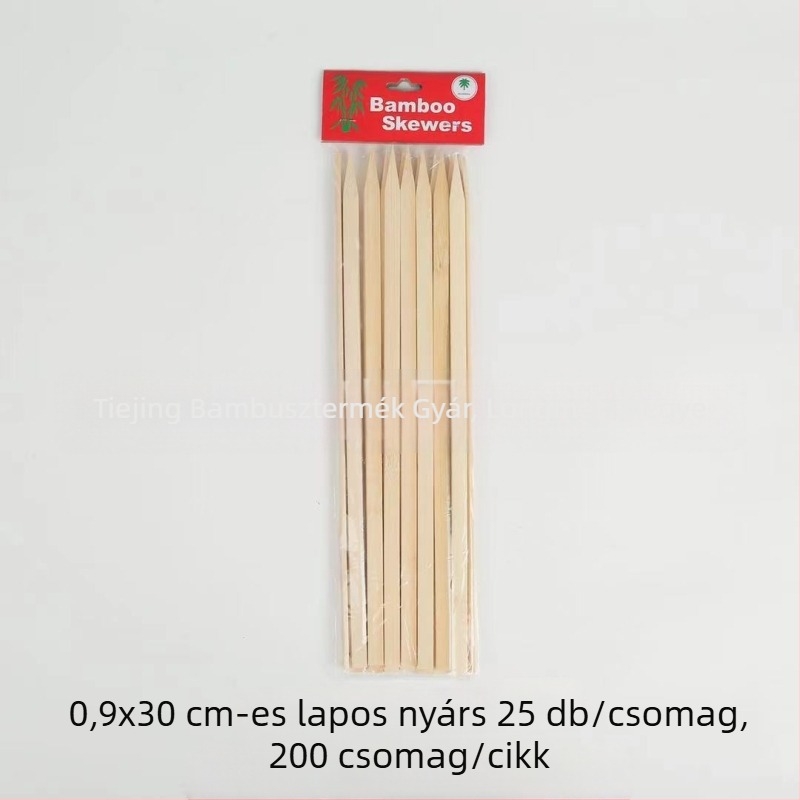 Egyszer használatos lapos bambusz nyárs grillhez, változó méretek, báránynyársakhoz