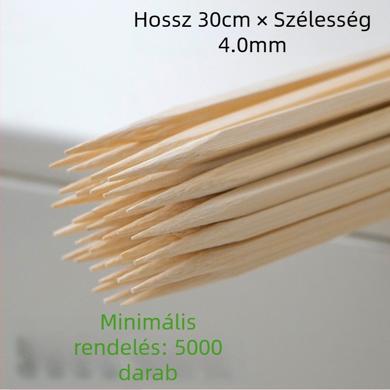 Egyszer használatos négyszögletes bambusznyárs grillhez