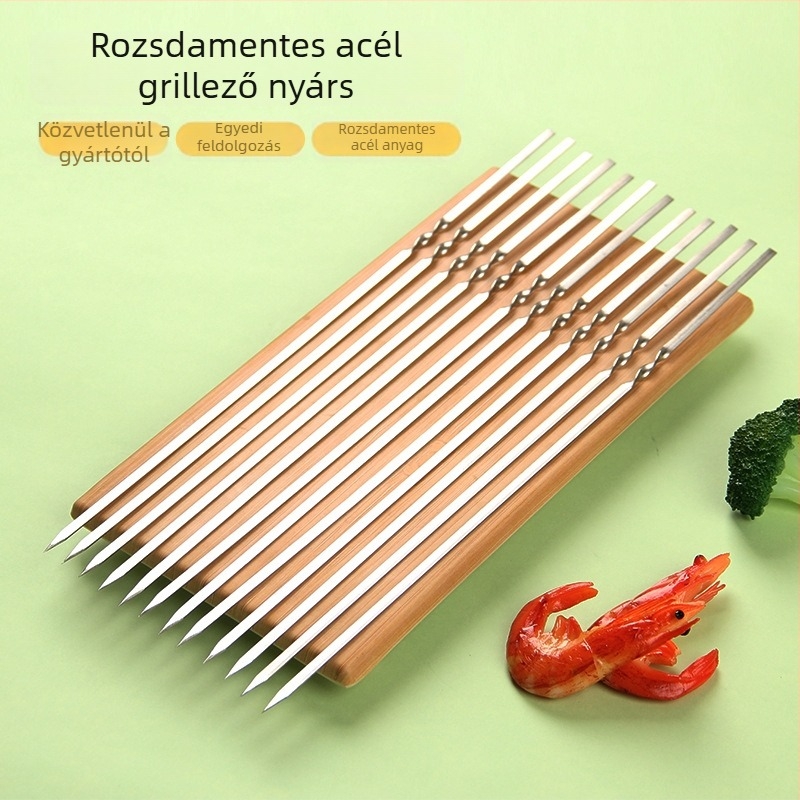 Rozsdamentes acél grillnyárs bárányhúshoz