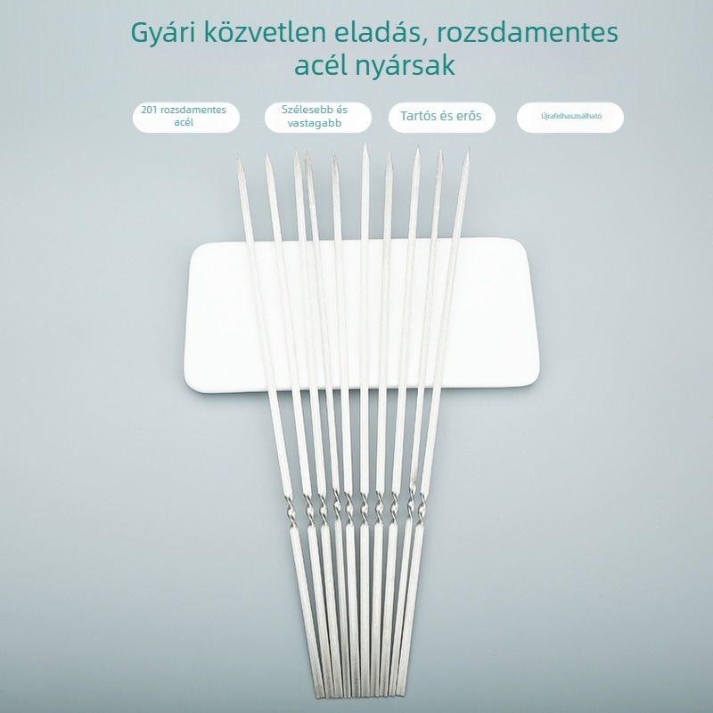 Rozsdamentes acél grillnyárs bárányhúshoz