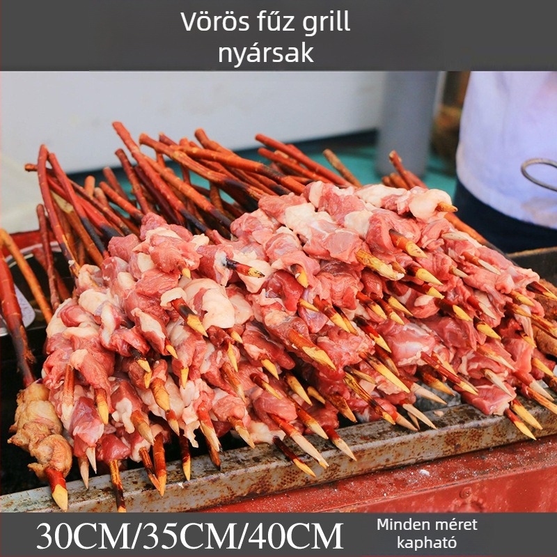 Fából készült grillnyársak – vörös fűzfa ágak, 500 darab