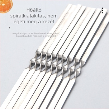 Személyre szabott extrán vastag rozsdamentes acél grillnyársak, kerek nyársak, bárány nyársak