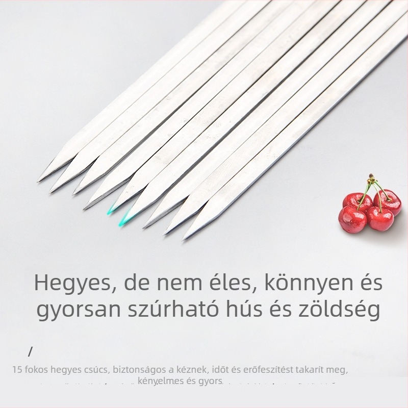 Személyre szabott extrán vastag rozsdamentes acél grillnyársak, kerek nyársak, bárány nyársak