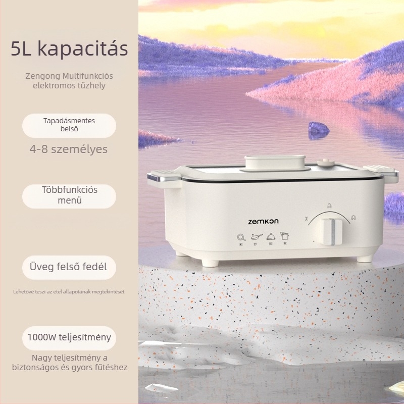 OEM testre szabott 5L elektromos forró fazék otthoni használatra, mindent‑egyben wok, tapadásmentes, 3–4 adaghoz