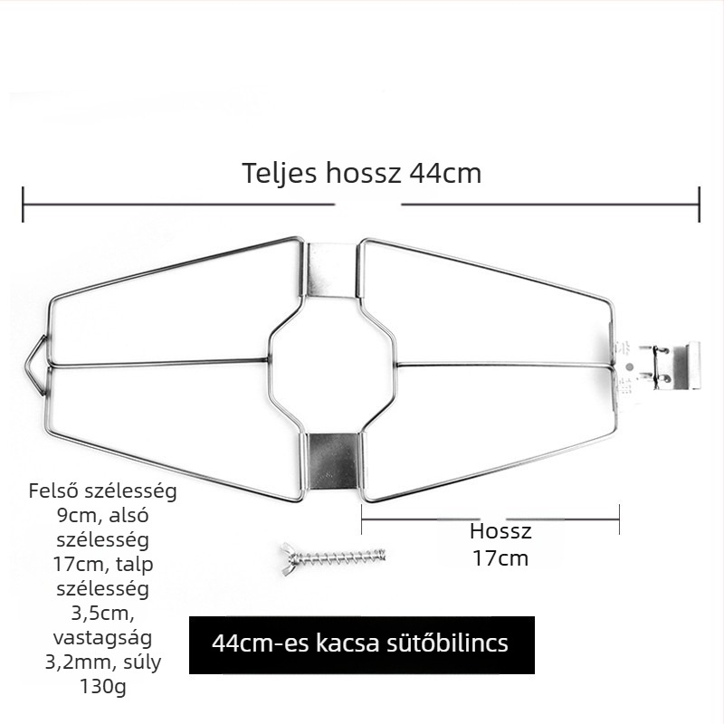 Rozsdamentes acél sült kacsa klipek, kacsa horogok, állványok és BBQ eszközök