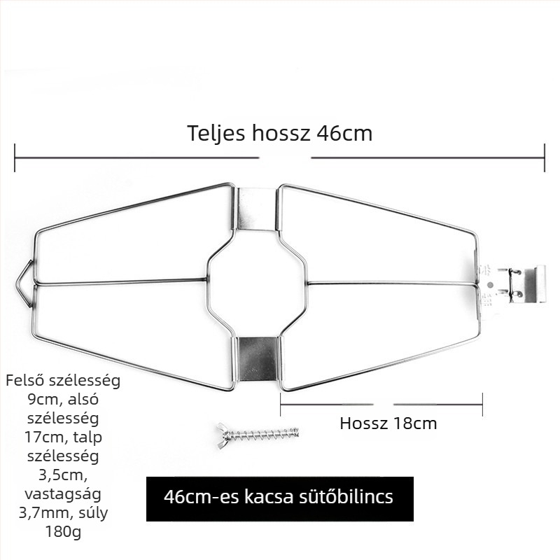 Rozsdamentes acél sült kacsa klipek, kacsa horogok, állványok és BBQ eszközök