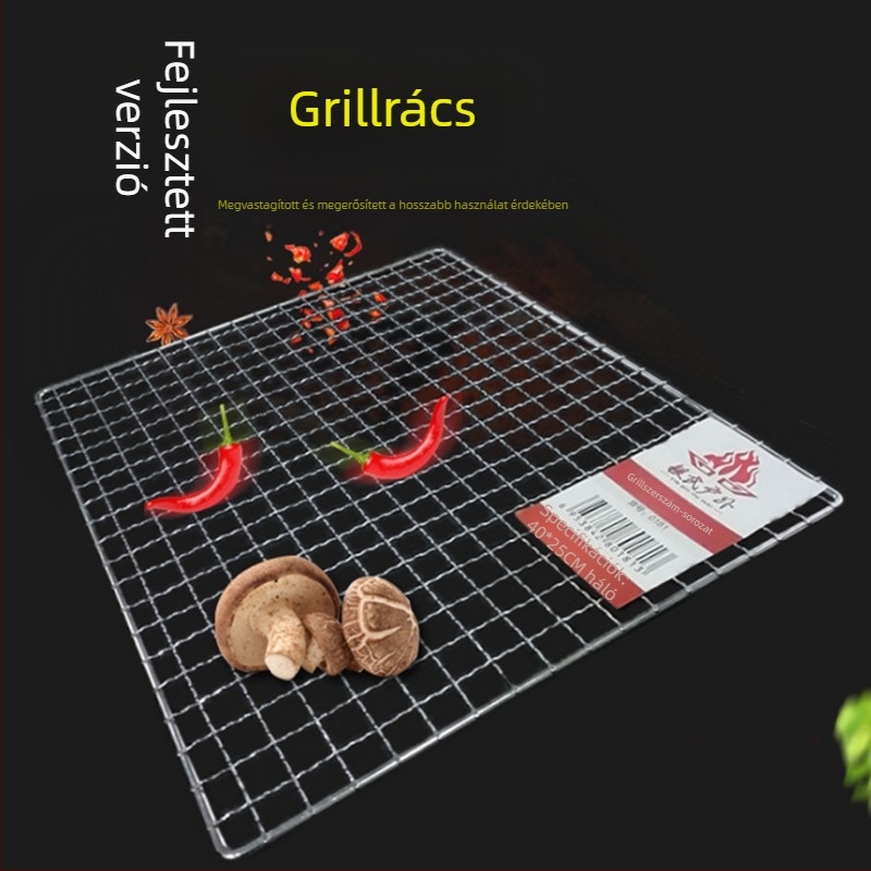 Silver's Outdoor galvanizált négyzetes háló kültéri grillhez — grillháló, szárító és lecsöpögtető háló
