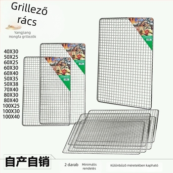 Egyszer használatos téglalap alakú grillsütő rács halakhoz, húsokhoz és zöldségekhez