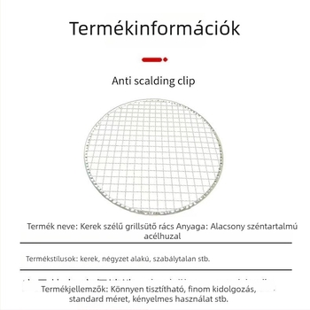 Többfunkciós háztartási kültéri kemping grills háló köríves éllel, alacsony széntartalmú acélból, könnyen tisztítható