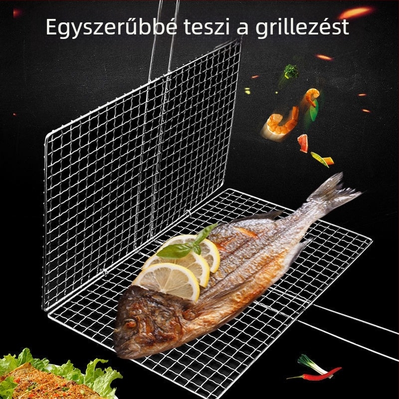 Rozsdamentes acél vastagított grillsütő rács, hűtőrács és olajat lecsepegtető háló