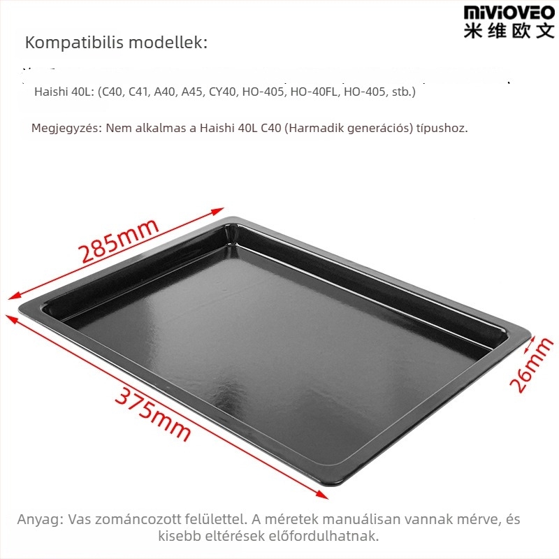 A5L tapadásmentes sütőedény, kompatibil a Hay's 40L-es elektromos sütőjével; C40C41 grillrács, rozsdamentes acél zománcozott tartó