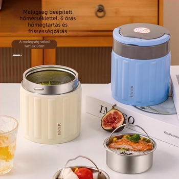 304 rozsdamentes acélból készült vákuum-izolált ebédes doboz, hordozható Bento doboz, 800–1000 ml, diákoknak és irodai dolgozóknak