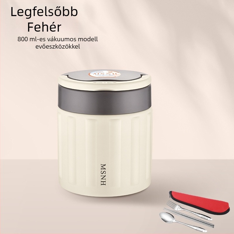 304 rozsdamentes acélból készült vákuum-izolált ebédes doboz, hordozható Bento doboz, 800–1000 ml, diákoknak és irodai dolgozóknak
