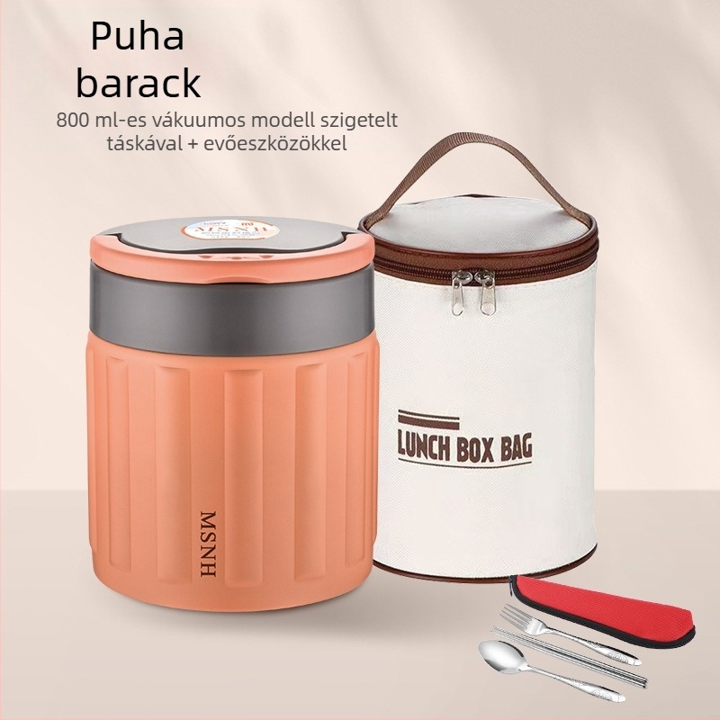 304 rozsdamentes acélból készült vákuum-izolált ebédes doboz, hordozható Bento doboz, 800–1000 ml, diákoknak és irodai dolgozóknak